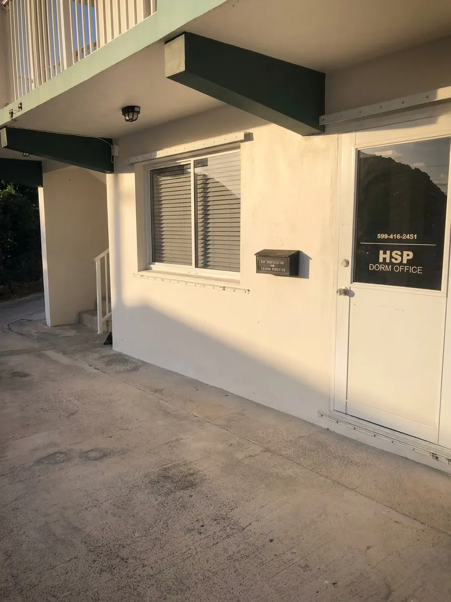 The entrance to the Hill Side Properties dorm office