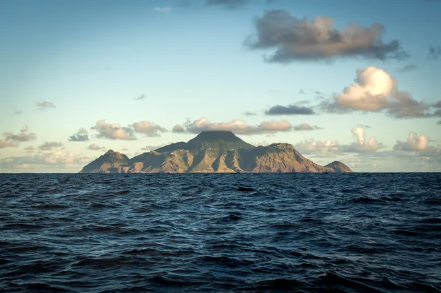 A neighbouring island seen across the water from Saba